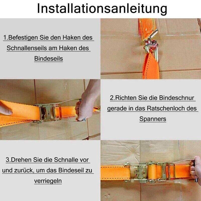 4/10 เมตร สายรัดก๊อกแก๊ก สายรัดของ 5/10 เมตร สายรัดรถบรรทุก สเตรัดรถบรรทุก สเตย์รัดของ 4cm​*ยาว​4/6/1​0เมตร - รูปที่ 2