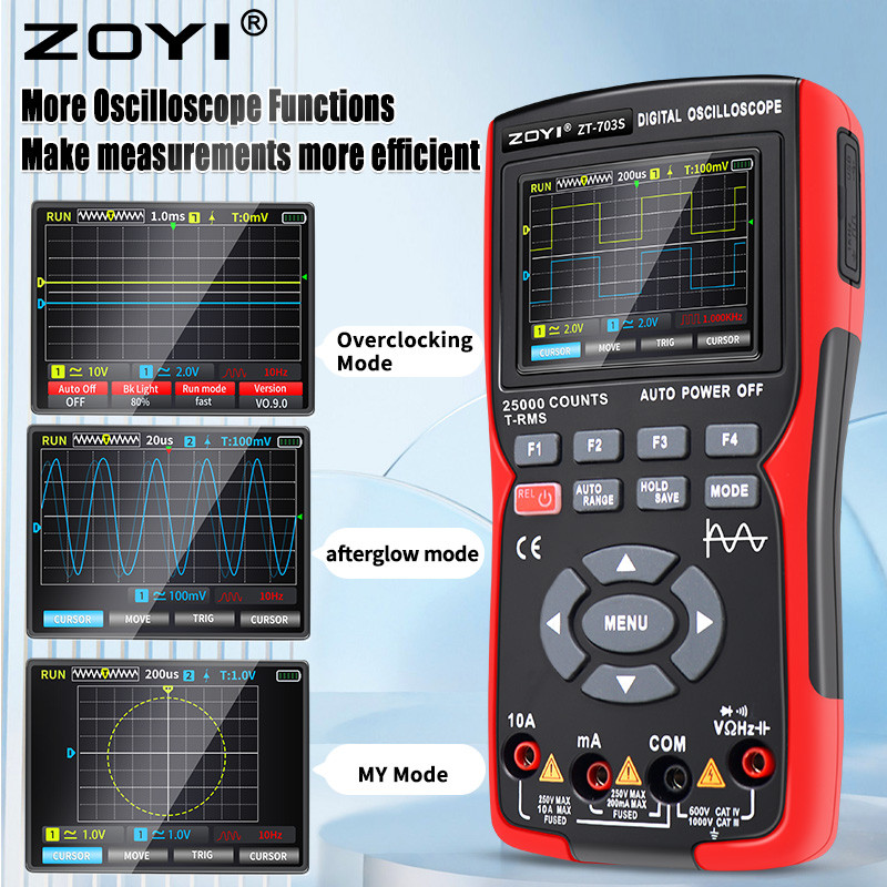 Zoyi Digital Oscilloscope มัลติมิเตอร์เครื่องทดสอบทรานซิสเตอร์ 50MHz Bandwidth 280MS Sampling Rate ราคา ถูกที่สุด ดีลบีเคเค แกลเลอรีภาพที่ 2