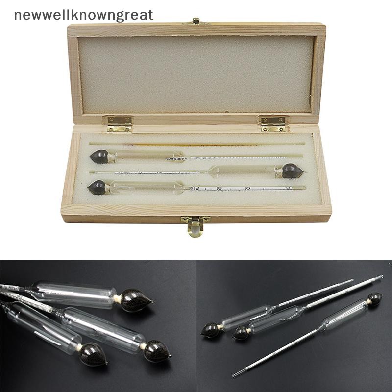 Newwellknowngreat Hydrometer Tester กล่องไม้ เครื่องวัดแอลกอฮอล์ เครื่องวัดแอลกอฮอล์ เครื่องวัดไวน์ CAD