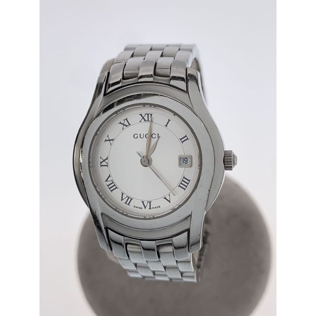 GUCCI Women's Watch Quartz Analog Stainless Steel Silver 5500L Direct from Japan Secondhand