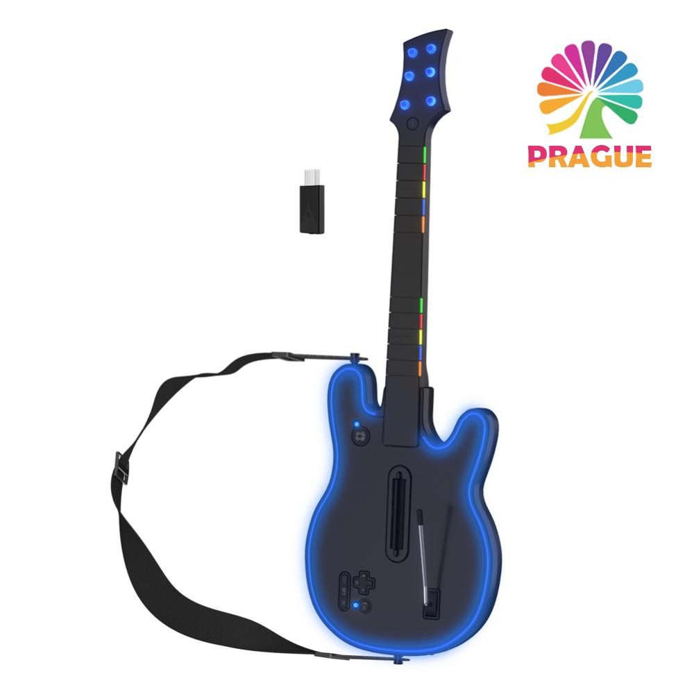 จอยสติ๊กควบคุมระยะไกลกีตาร์ไร้สายสําหรับ PS4 PS3 PC Guitar Hero [prague.th]