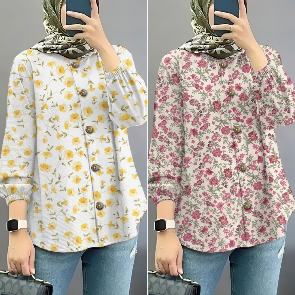 2024 Baju เสื้อผ้ามุสลิม plus ขนาด Baju Raya Vintage ดอกไม้ Muslimah เสื้อ Baju Muslimah เสื้อสไตล์ elegant เสื้อ Muslimah