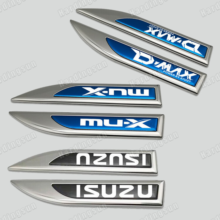 2 ชิ้น ISUZU สติกเกอร์โลหะรถด้านข้าง Fender ป้ายสติกเกอร์สัญลักษณ์สําหรับ ISUZU DMAX MUX