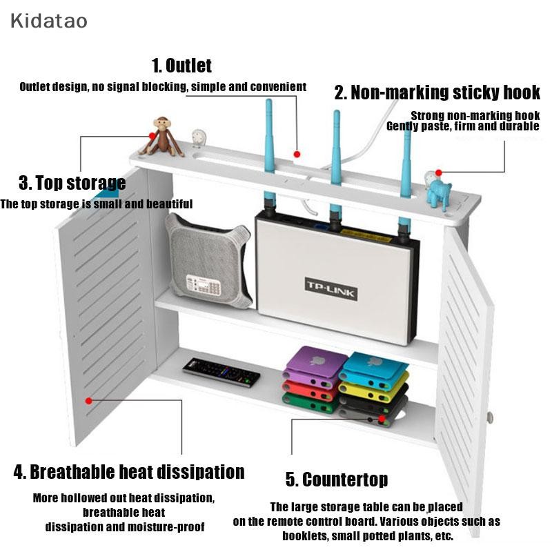 Kidatao กล่องเก็บชั้นวางเราเตอร์ไร้สาย Wifi ขนาดใหญ่ Cable Power Plus Wire ใหม่ - รูปที่ 2