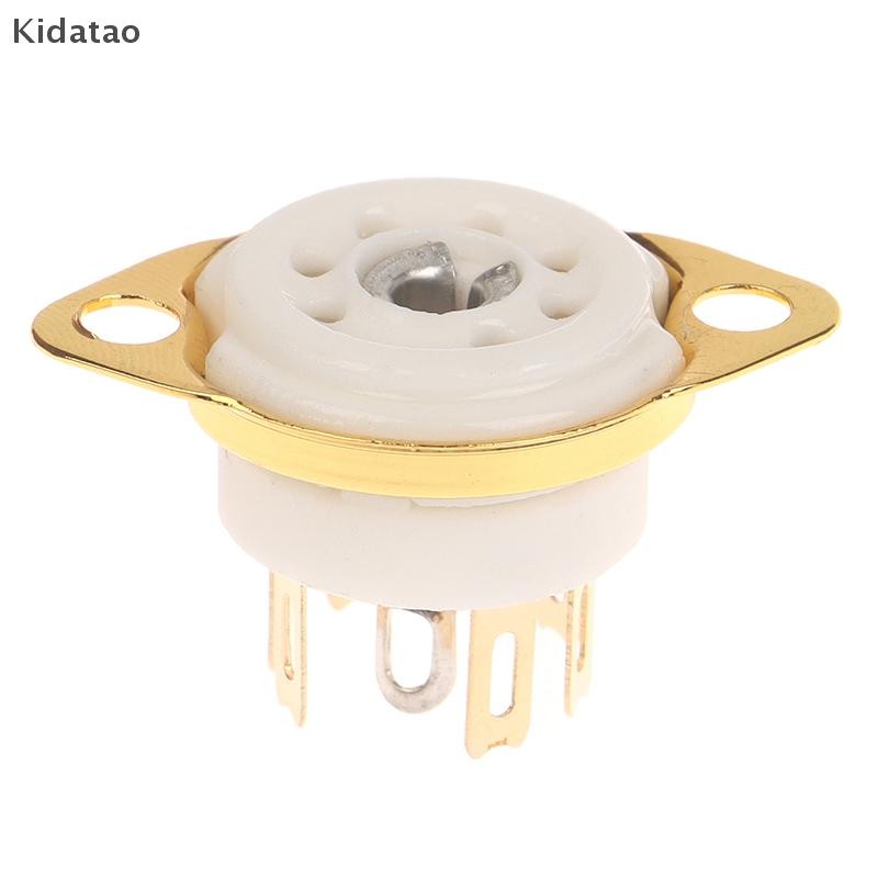 Kidatao 1PCS 6AQ5 EAA91 6J1 6J2 6X4 6Z4 ซ็อกเก็ตหลอดGold-Platedซ็อกเก็ตสําหรับ 7Pin B7G Vaccumหลอดเครื่องขยายเสียงDIYใหม่