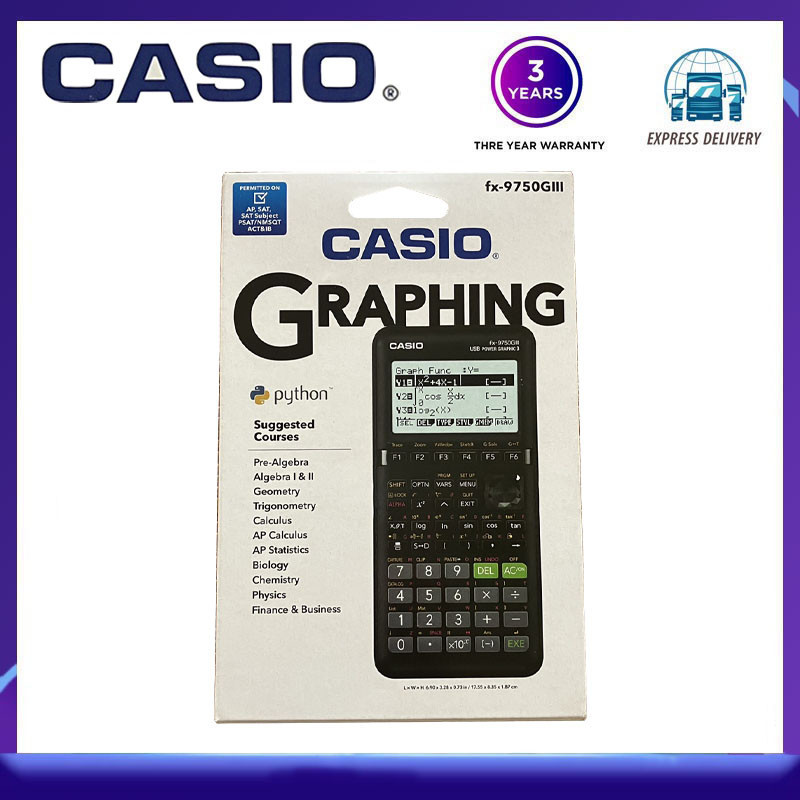 Casio fx-9750GII เครื่องคิดเลขกราฟฟิ่ง SAT/AP ข้อสอบ Python