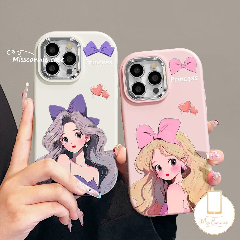 สําหรับoppo A60 A57 A18 A77 A17 A35 A17K A78 A38 A53 A5 A15 A98 A55 A58 A12 A5s A74 A76 A9 A3s A54 A15s A52 A11 A16 A7 Reno 5F 4Fการ ์ ตูนน ่ ารักสวยโบว ์ เจ ้ าหญิงสาวนุ ่ ม เคส