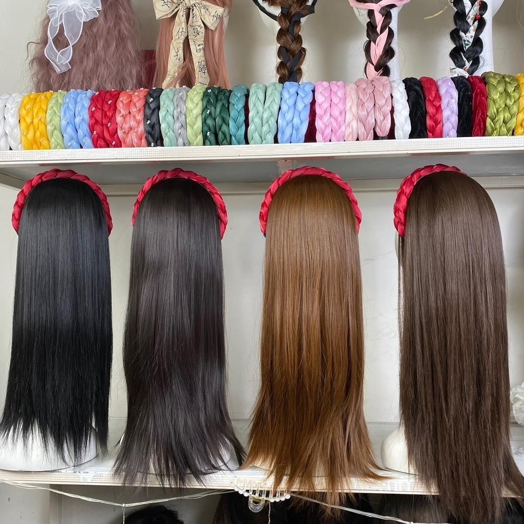 เลือกสีสําหรับ BDU200 Headband Wig แบบตรงและลอน 50 ซม. ดูแลฟรี