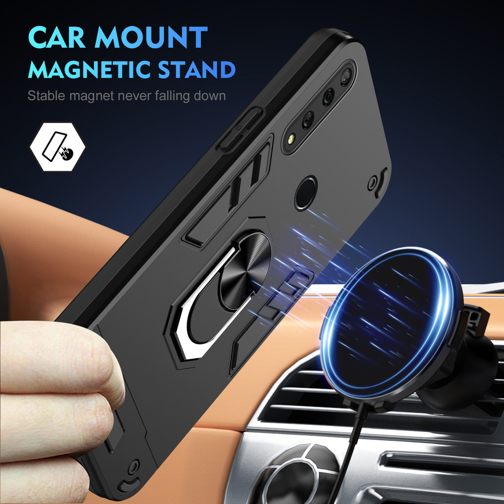 สําหรับ Huawei Y9 Prime 2019 / Nova 9 เคส พร้อมขาตั้ง แหวนแม่เหล็ก ด้านหลังแข็ง ขอบ TPU นิ่ม กันกระแทก กันตก บาง