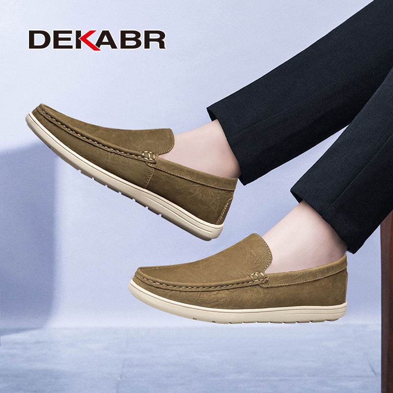 Dekabr รองเท้าโลฟเฟอร์ลําลอง หนังวัวแท้ ใส่สบาย แฮนด์เมด แฟชั่นฤดูใบไม้ผลิ สําหรับผู้ชาย ไซซ์ 36-46