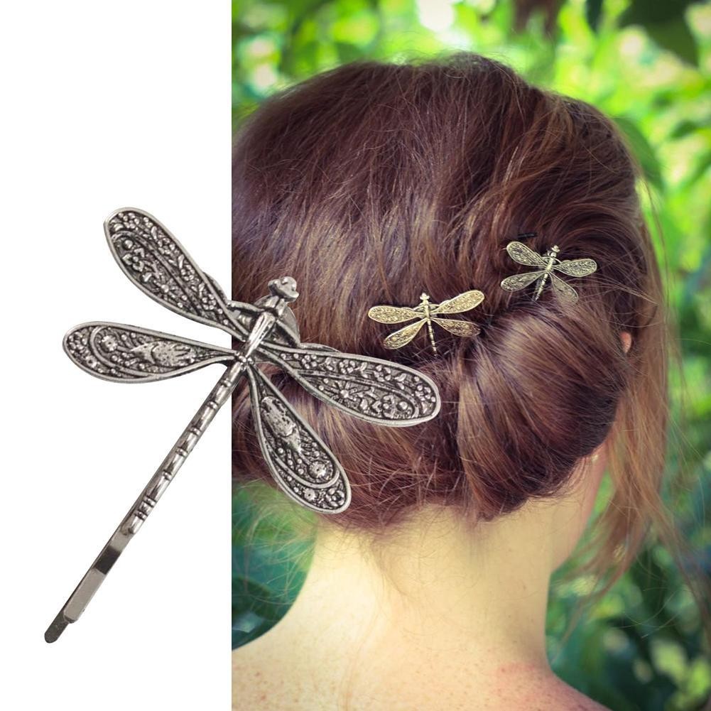 แฟชั่นกิ๊บติดผมด้านข้างหรูหรา Simple Dragonfly Hair Sweetheart Hair One-word คลิปอุปกรณ์เสริม K7D8