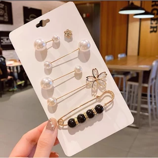 Shop_mklเข็มกลัดไข่มุก ปรับขนาดเอวกางเกง/เสื้อผู้หญิง เข็มกลัดคนท้อง หลากหลายแบบให้เลือก #Y42