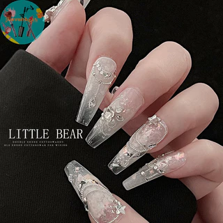 RENBG 50 ชิ้น/เซ็ตด้านล่างแบนเล็บ Rhinestones Glitter เงินคริสตัลตกแต่งเล็บ DIY วัสดุเล็บ Charm อุปกรณ์เสริม TH