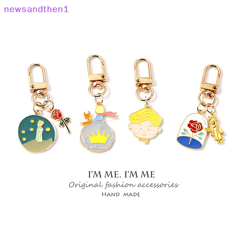 Newsandthen1 1 ชิ้น น่ารัก กุหลาบ เด็กผู้ชาย เจ้าชายน้อย จี้พวงกุญแจ สุนัขจิ้งจอกน้อย ดาวเคราะห์น้อย พวงกุญแจ ดี