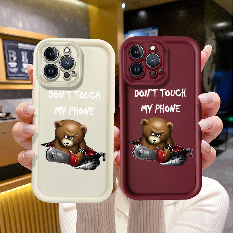 เคสโทรศัพท์มือถือ TPU นิ่ม ลายการ์ตูนหมี และ Don't Touch My Phone สําหรับ OPPO Realme C1 C2 C3 5 5S 5 Pro 6i 7i 8i 8 Pro 10