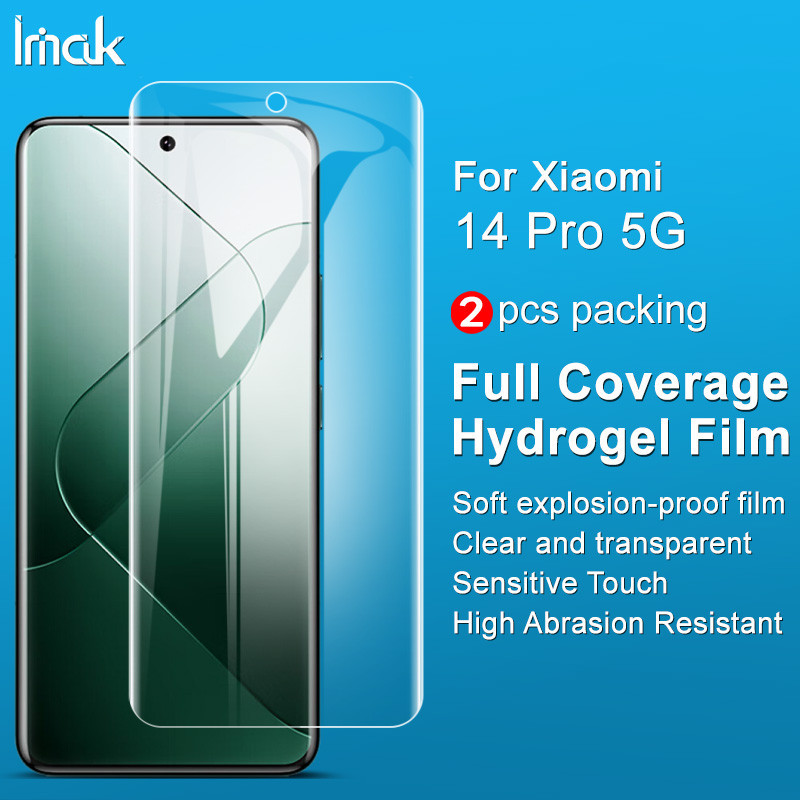 Imak สําหรับ Xiaomi 14 Ultra 5G Full Cover Screen Protector Ultra thin Soft Clear Front Hydrogel Fil