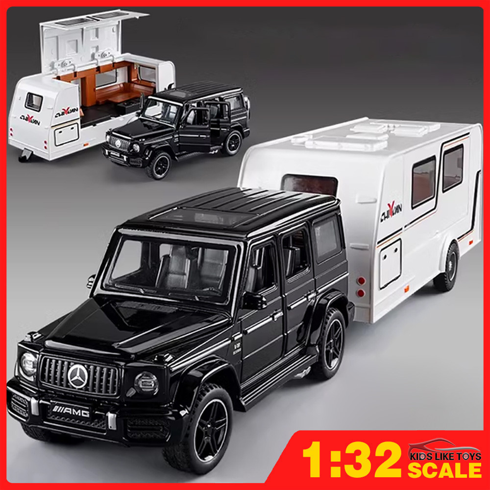 Klt โมเดลรถพ่วงโลหะ 1:32 Benz AMG G63 Audi RS6 ของเล่นสําหรับเด็ก