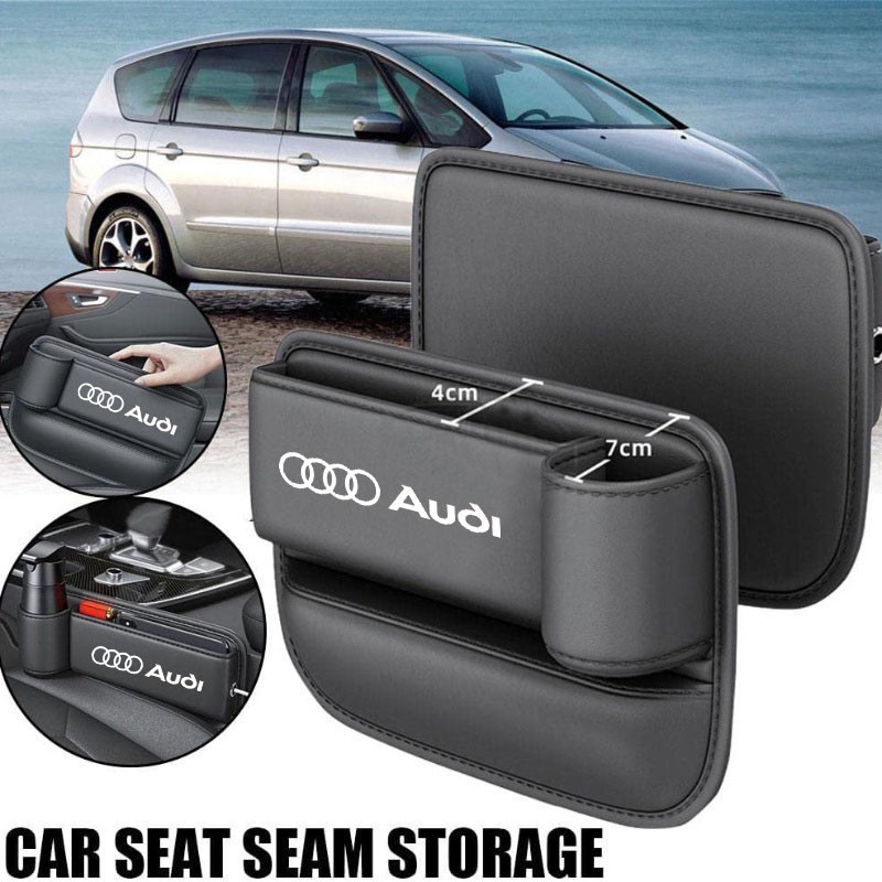 กล่องเก็บของหนัง ติดช่องว่างที่นั่งรถยนต์ สําหรับ Audi A3 A4 A5 A6 A7 A8 Q2 Q3 Q4 Q5 Q6 Q7 Q8 TT