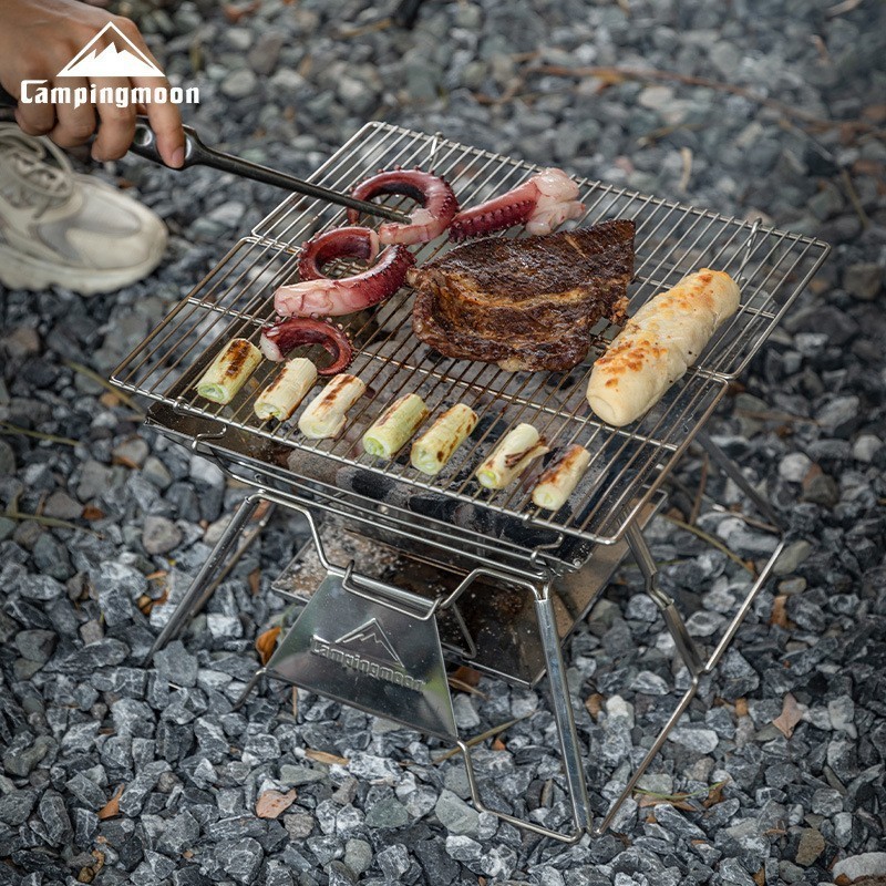 ! #@ Outdoor Stainless Steel Foldable and Portable Barbecue Grill Grill Rack Camping Picnic Fire Tab