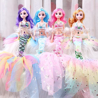 ตุ๊กตานางเงือก Kawaii BJD พร้อมข้อต่อที่สามารถเคลื่อนย้ายได้ ข้อต่อ 3 มิติ 13 ข้อ ขนาด 30 ซม. สำหรับตกแต่งบ้านตุ๊กตา