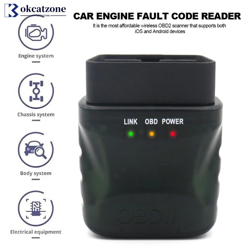 Okcatzone เครื่องสแกนเนอร์วินิจฉัยรถยนต์ OBD2 EOBD บลูทูธ ELM327 V1.5 สําหรับ Android IOS J5K8