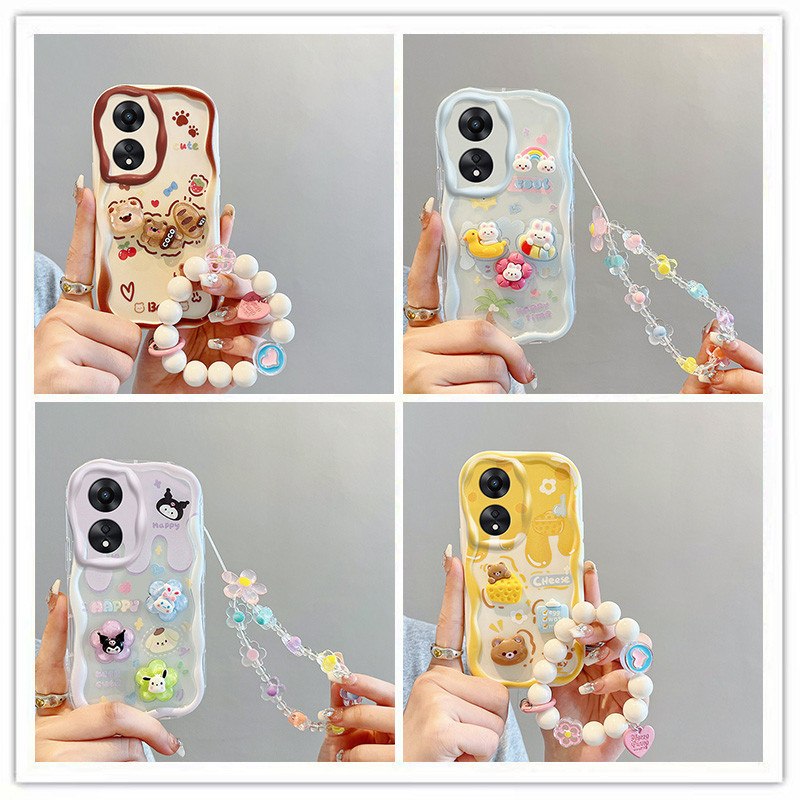 เคส oppo reno 8t 5g เคสโทรศัพท์มือถือ ลายตุ๊กตา 3D สีครีม สําหรับ oppo reno 8t 5g