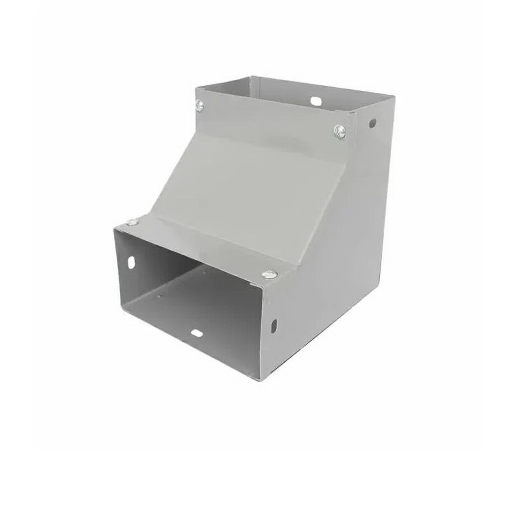 อุปกรณ์รางไวร์เวย์ รางเหล็กวายแวร์ ข้องอ 90 องศา ปิดฝาใน ขนาด 4x8 นิ้ว สีเทา ยี่ห้อ KJL