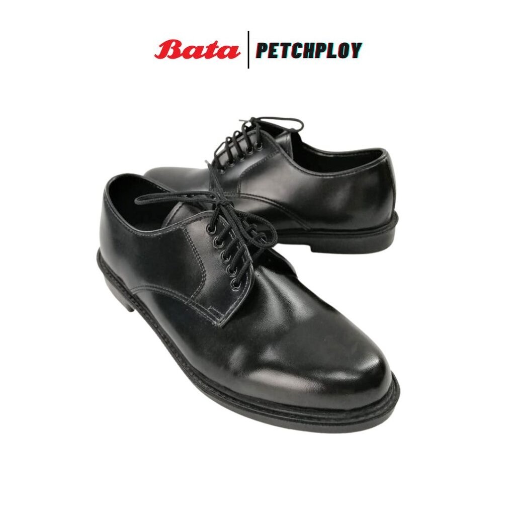 รองเท้าหนัง Bata รองเท้าคัชชูหนัง สีดำ แบบผูกเชือก ยี่ห้อบาจาของแท้ ใส่ทำงาน ใส่เรียน รองเท้าทางการ