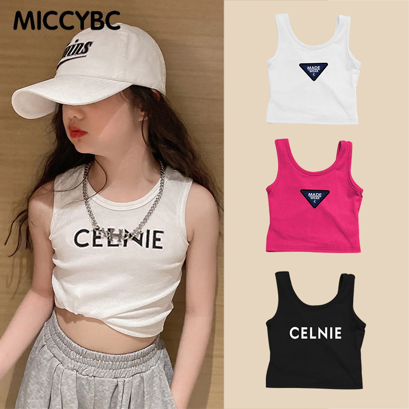 [MICCYBC] เสื้อครอปแขนกุด หลากสี แฟชั่นฤดูร้อน สําหรับเด็กผู้หญิง 2-10 ปี