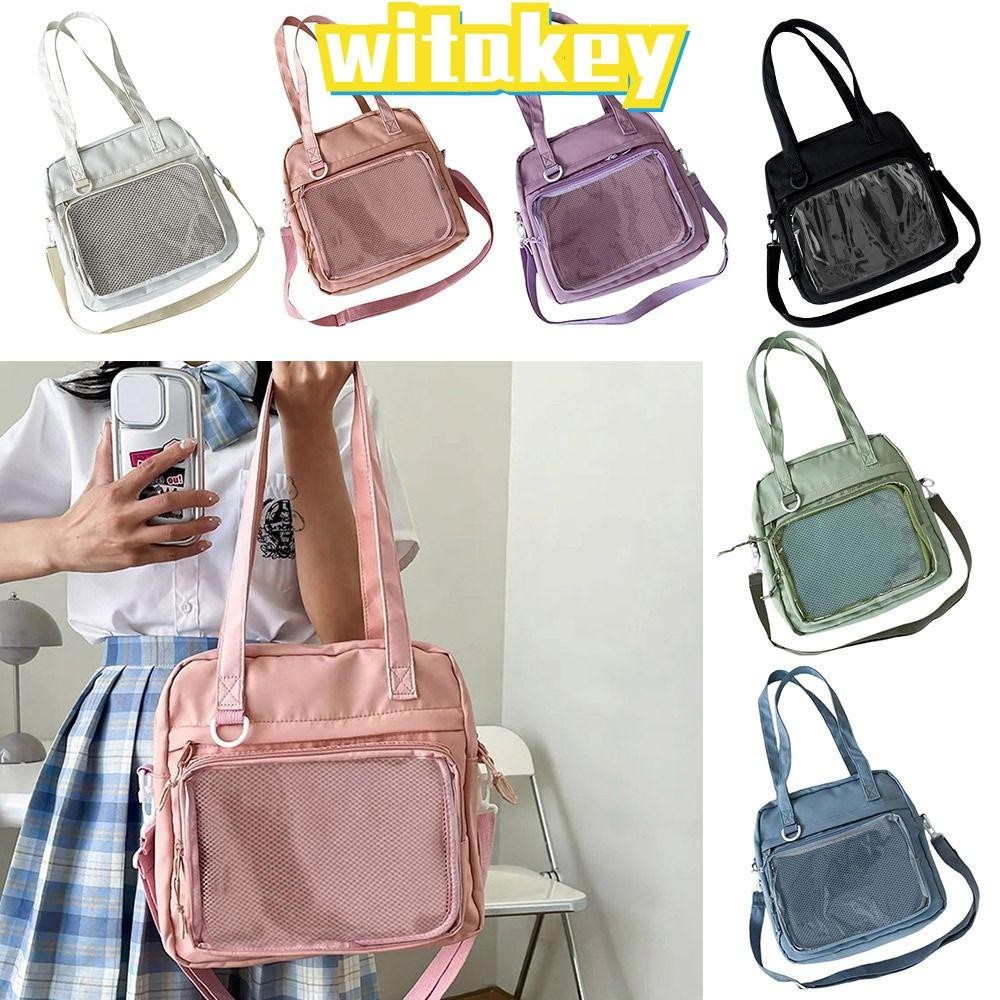 Witakey กระเป๋าสะพายไหล่ สีพื้น ความจุขนาดใหญ่ สําหรับผู้หญิง