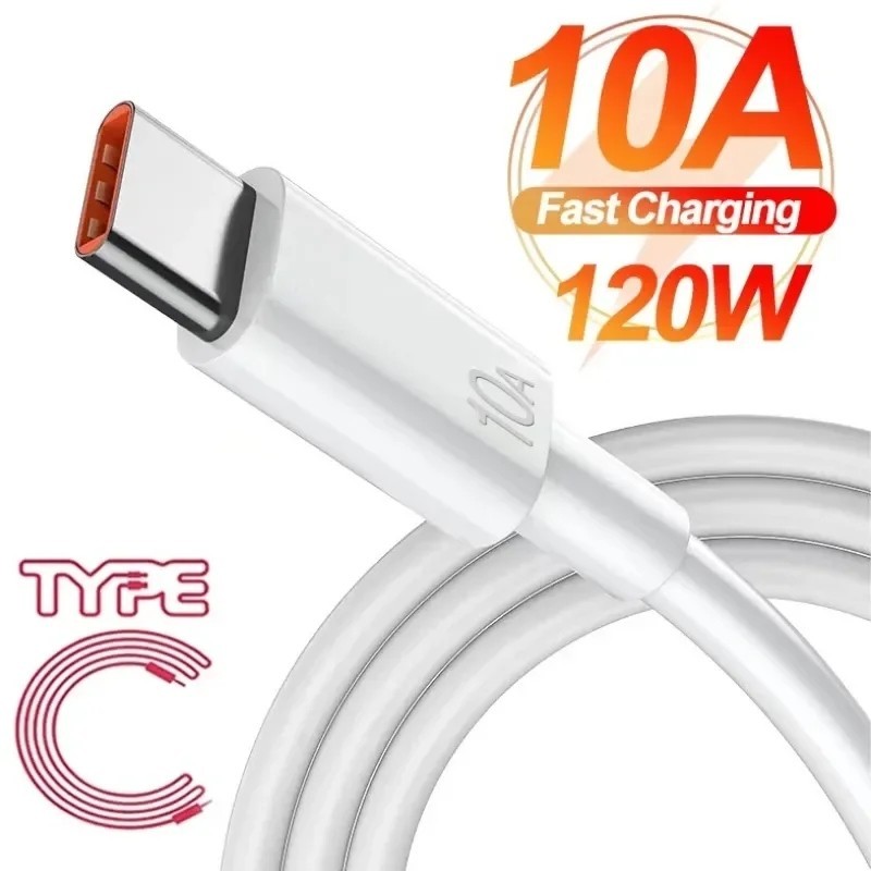 สายชาร์จเร็ว Type C - สายเคเบิลข้อมูลโทรศัพท์มือถือ - ชาร์จเร็ว - ความเร็วสูง - สําหรับ Android - 120W 10A - USB-C สายชาร์จข้อมูล - สายถ่ายโอนข้อมูล