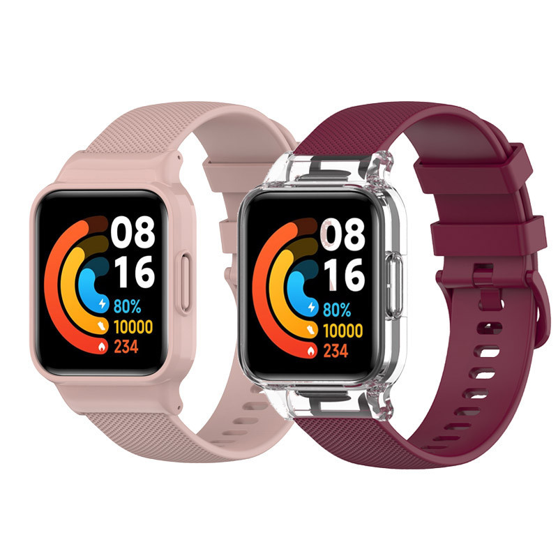 เคสนาฬิกาข้อมือซิลิโคน PC แข็ง พร้อมสายคล้องข้อมือ สําหรับ Xiaomi Redmi Watch 4 Smartwatch Redmi Watch 3 3 Active Redmi Watch 2 Mi Watch Lite