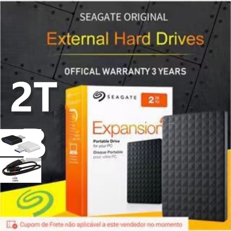 Seagate_ ฮาร์ดไดรฟ์ภายนอก HD 2TB 1TB USB 3.0 4TB