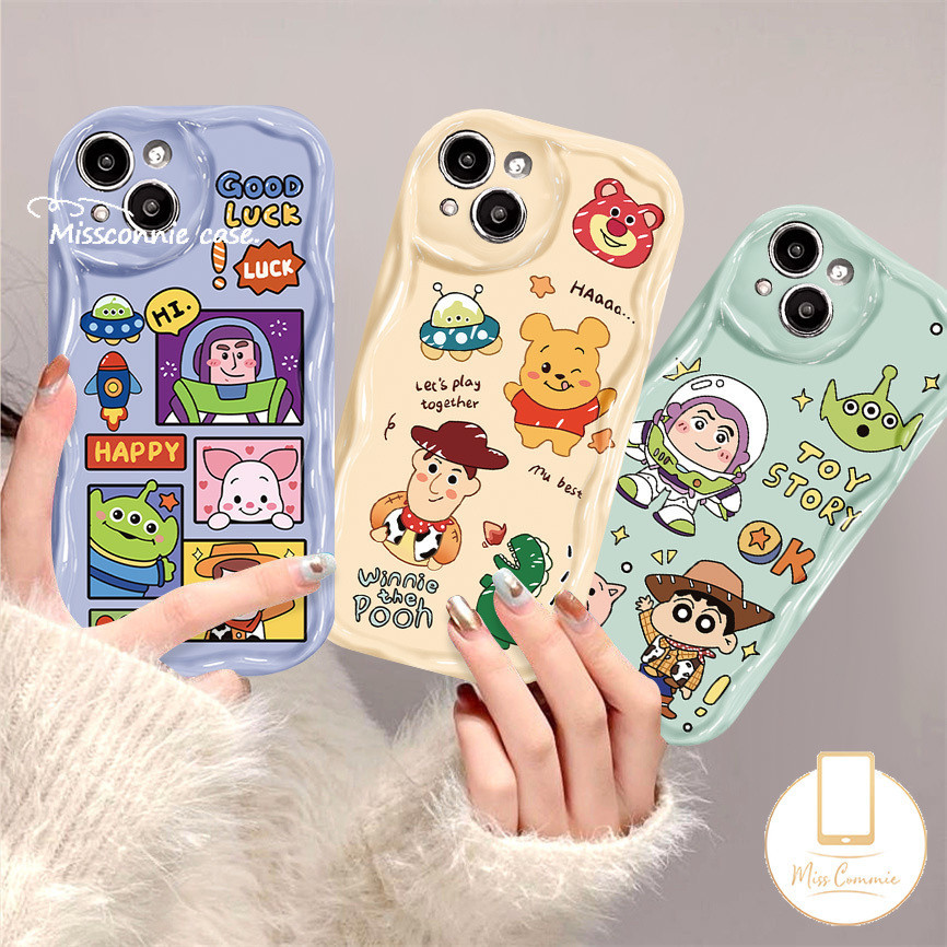เคสโทรศัพท์มือถือ ลายเอเลี่ยน วินนี่ เดอะพูห์ ทอยสตอรี่ น่ารัก 3D สําหรับ Redmi 12 12C 10C A2 9 10 9T A1 9A 9C 10A Note 11 12 11s 8 9 10s 10 Pro Max Mi 12 11 Lite Poco X5 M3 เคสขอบโค้ง แบบหยัก