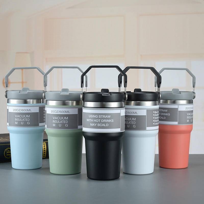 แก้วเก็บความเย็น แบบใหม่มีที่จับ หูหิ้ว แก้วกาแฟ แก้วสแตนเลส304