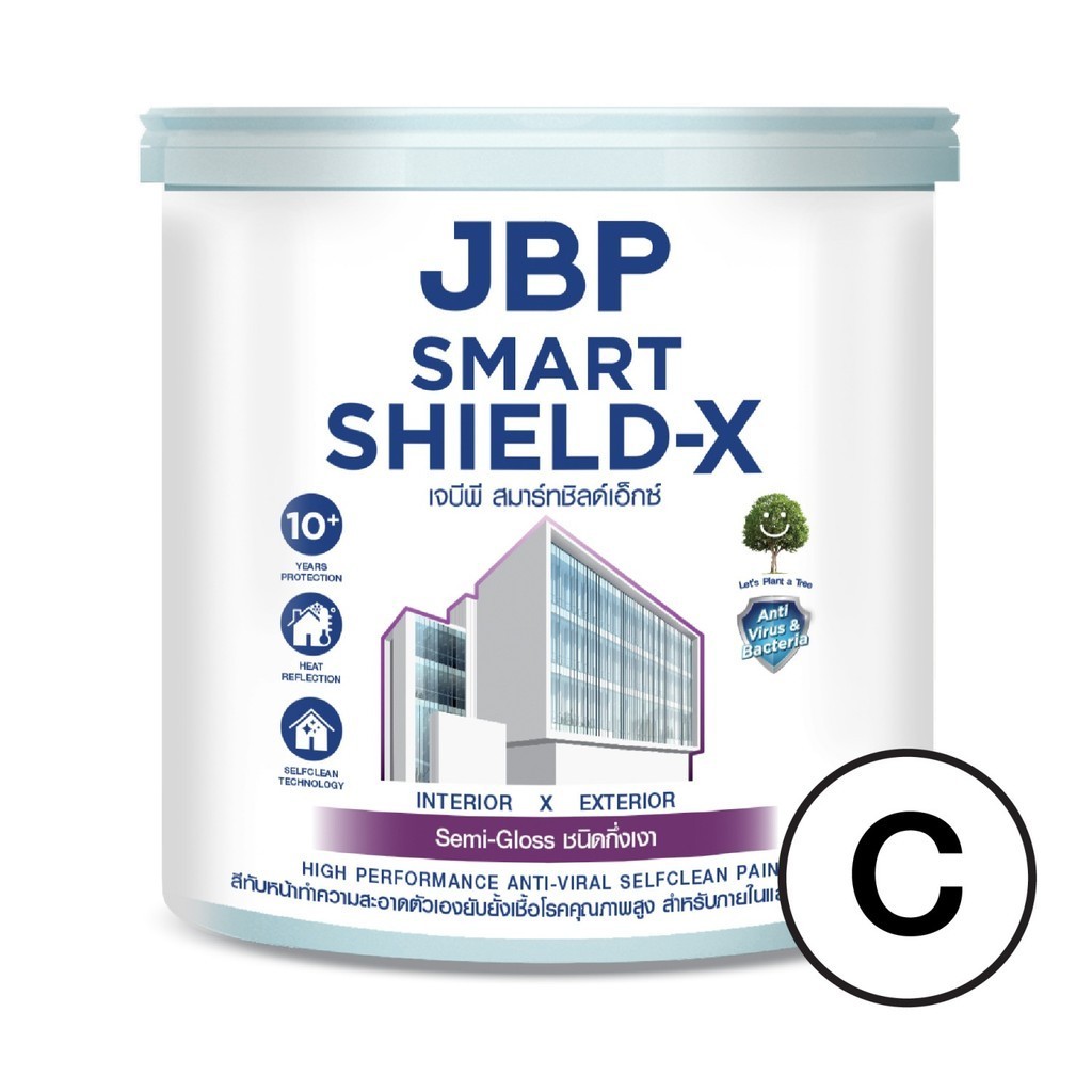 ♠️Shopaom61 JBP สีน้ำทาภายนอกเเละภายใน Smart Shield-X กึ่งเงา เบส C ขนาด 1GL. สินค้าในไทย