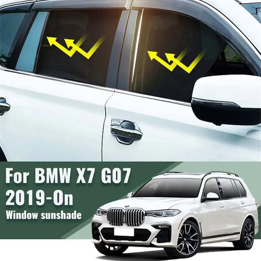 รถ Sunsahde สําหรับ BMW X7 G07 2019-2023 2024 ด้านข้างเด็กหน้าต่าง Sun Shade Visor ม่านบังแดดรถยนต์ Shield ด้านหน้าด้านหลังกระจกกรอบผ้าม่าน