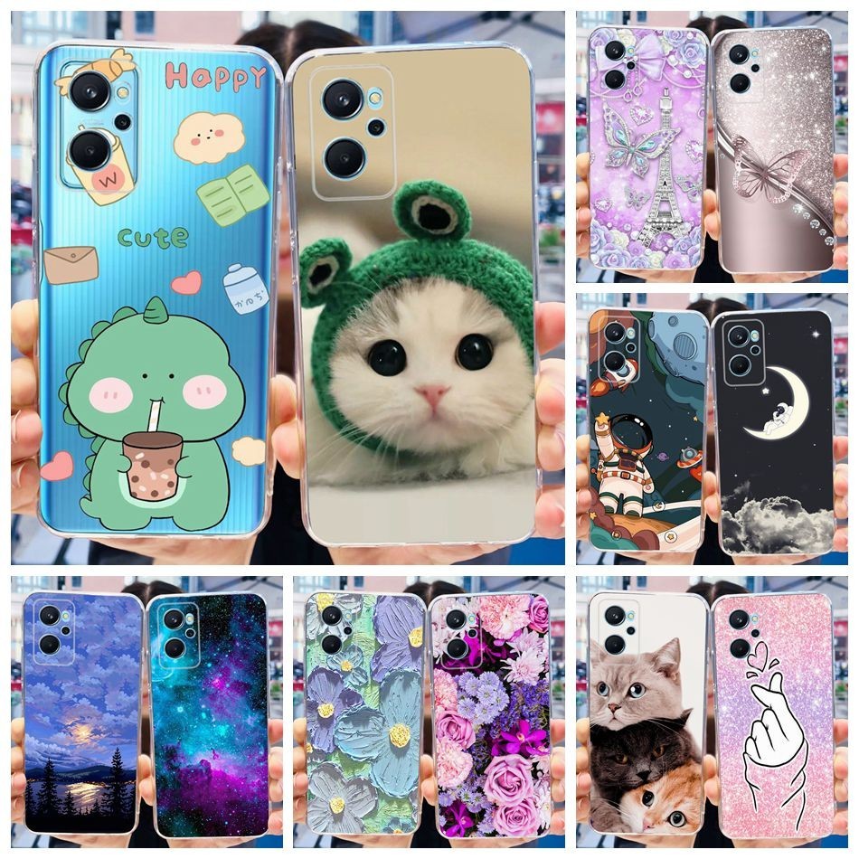 เคสโทรศัพท์ซิลิโคน TPU แบบนิ่ม ลายไดโนเสาร์ และแมวน่ารัก สําหรับ Realme 9i RMX3491 Realme9i 4G