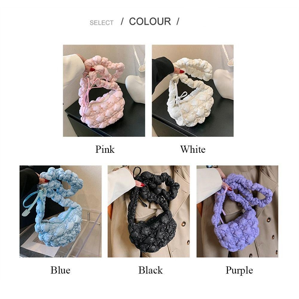 Uniis กระเป๋าสะพายไหล่ กระเป๋าถือ ทรงเมฆ สีพื้น สําหรับสตรี