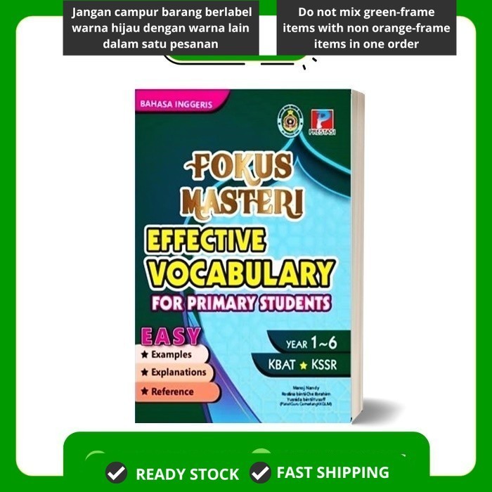 หนังสือ Fokus Masteri คําศัพท์ที่มีประสิทธิภาพสําหรับนักเรียนชั้นประถมศึกษา ปี 1-6