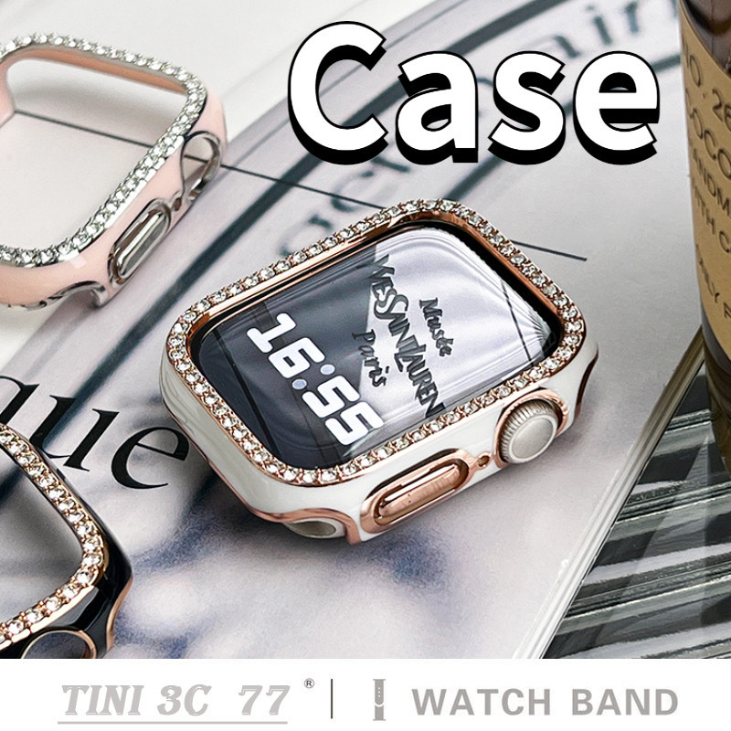IWatch Gold Edge Diamond Case สําหรับ Apple Watch Series 9 8 7 SE 6 5 4 3 2 S8 Anti Drop Case 38/42 