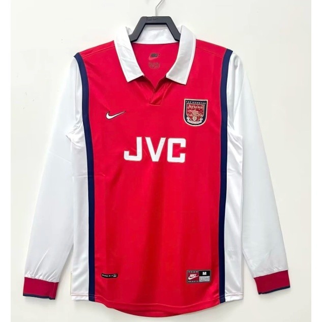 98 Arsenal Away Retro เสื้อฟุตบอลฟุตบอล 1998 Arsenal Home Vintage Jersey S-XXL ผู้ชายฟุตบอลยาว BERGK