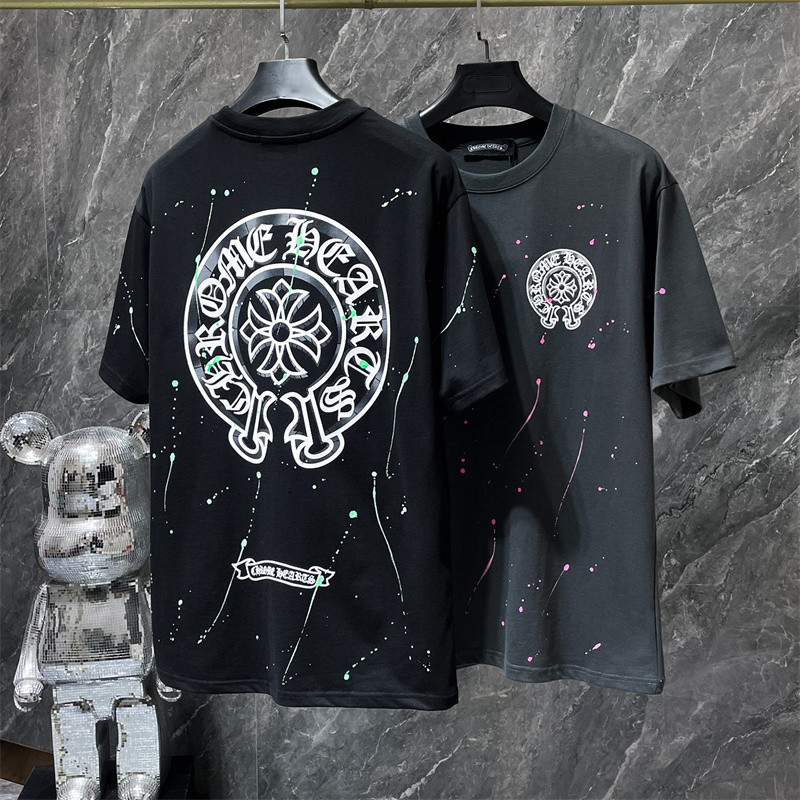 ขายดี 0C8H3S เสื้อยืดแขนสั้น ผ้าฝ้าย พิมพ์ลายกราฟฟิติ เรืองแสงในที่มืด แฟชั่นสําหรับผู้ชาย และผู้หญิง