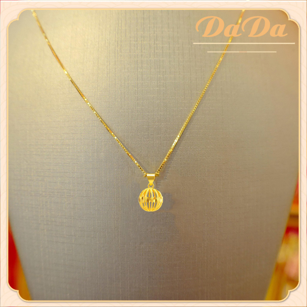 สร้อยคอทองคํา 18K จี้ลูกบอล 98.9% สไตล์อิตาลี เครื่องประดับ สําหรับผู้หญิง