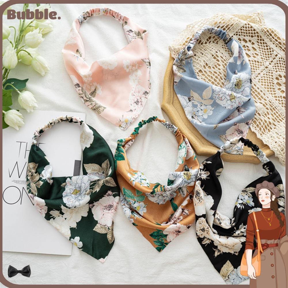 Bubble ที่คาดผม ผ้าโพกหัว พิมพ์ลายดอกไม้