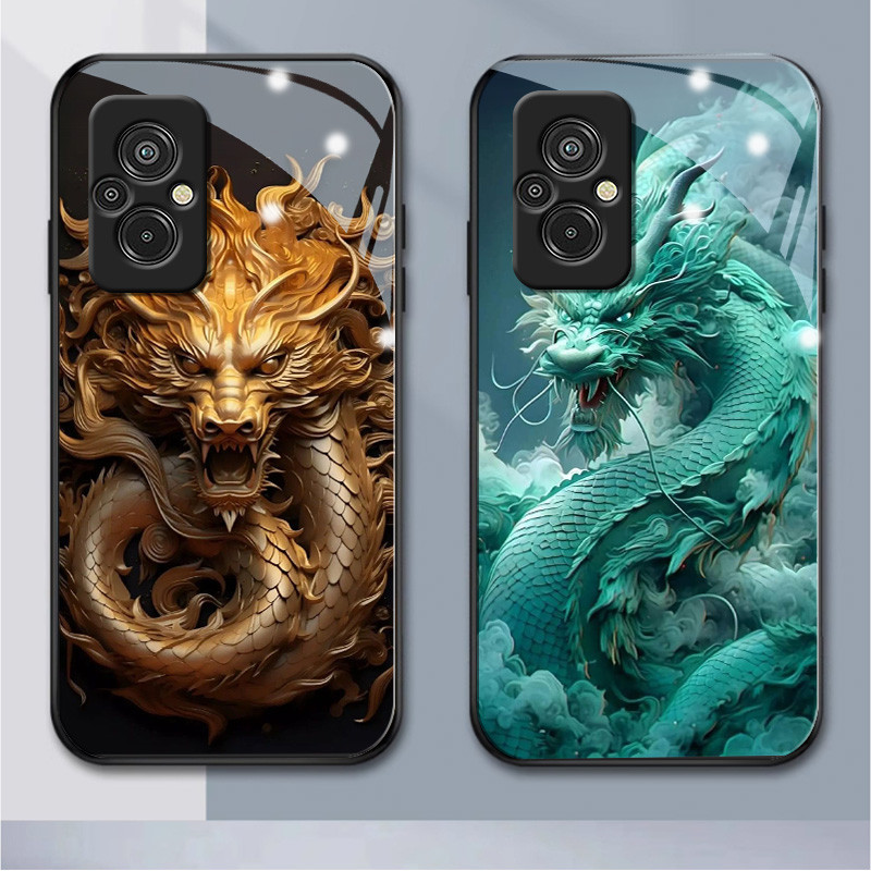 เคสโทรศัพท์มือถือแบบแก้ว ลายมังกร สําหรับ oppo F21pro F3 2017 F23 5G F17pro F19 F19S F11pro F5plus F