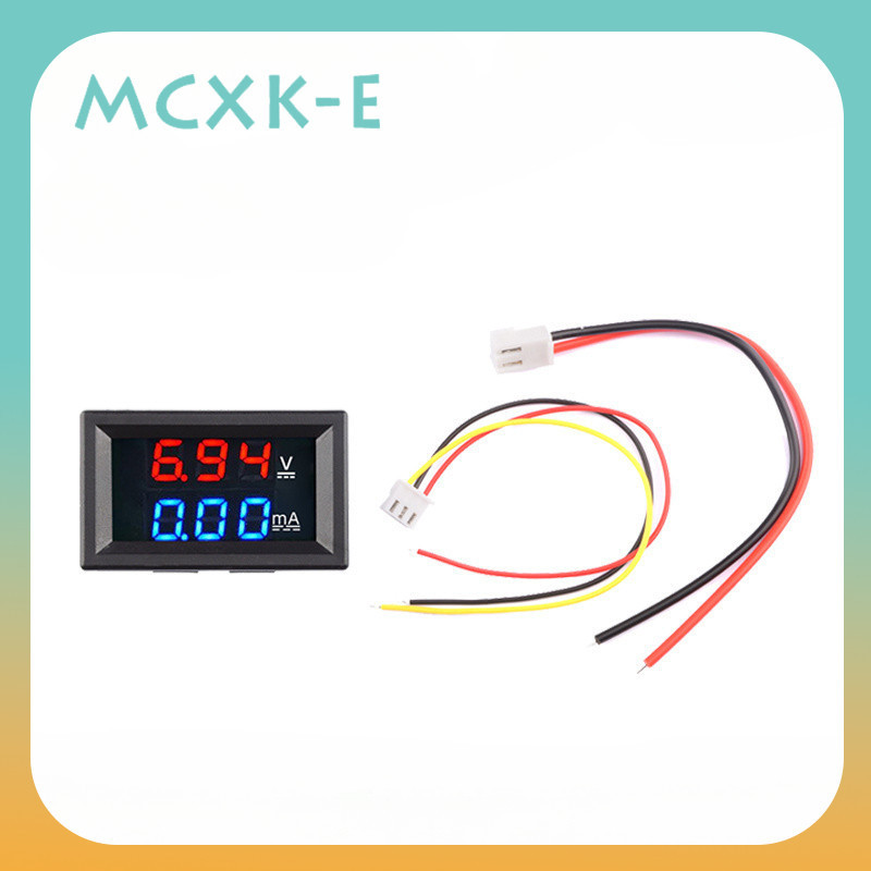 Dc 0-100V 10A โวลต์มิเตอร์ แอมมิเตอร์ ดิจิทัล จอแสดงผลคู่ เครื่องตรวจจับแรงดันไฟฟ้า แผงมิเตอร์ปัจจุบัน แอมป์ โวลต์เกจ 0.28 นิ้ว สีแดง น้ําเงิน LED