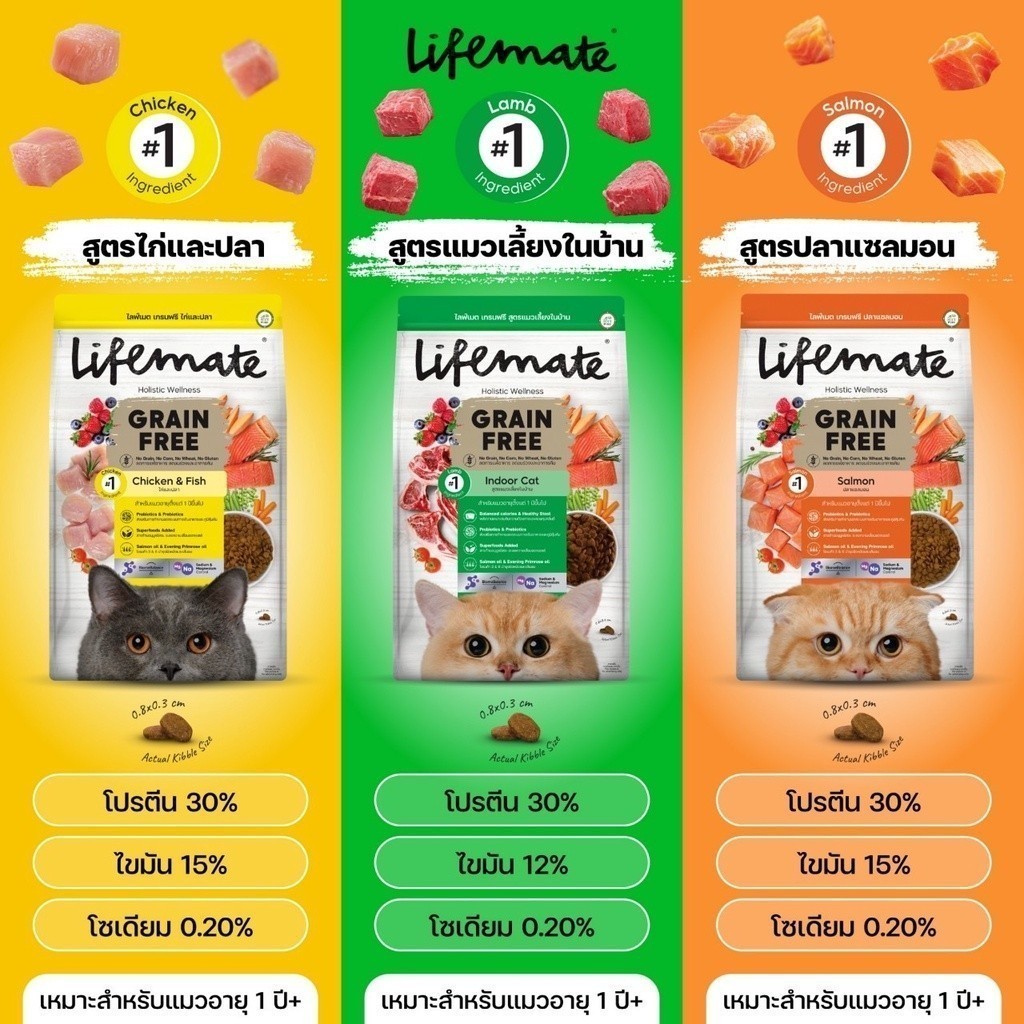 Lifemate طعام قطط Care+ خالٍ من الحبوب للقطط البالغة — صورة 2