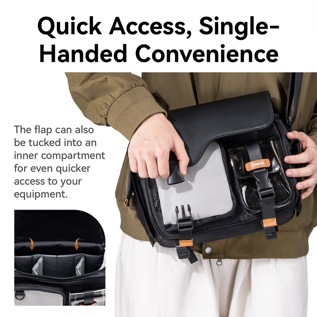 Ulanzi MS12 กระเป๋ากล้องสะพายข้าง กันน้ำ ใส่กล้อง DSLR/Mirrorless เลนส์ พร้อมช่องจัดระเบียบ - รูปที่ 2