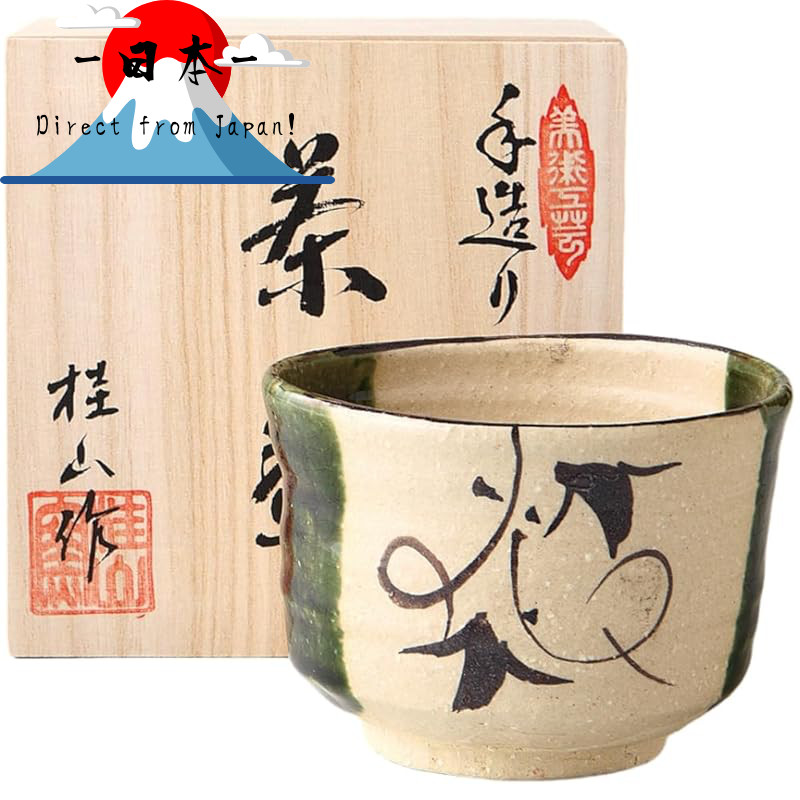 [Direct from Japan]
Ale-net Matcha Bowl W10.2×D10.2×H8cm, Made by Katsuyama, Handmade, E-oribe Match